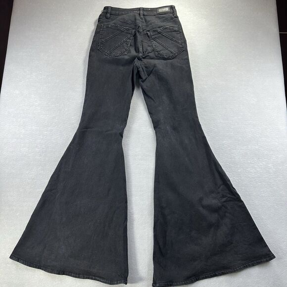 SHYANNE Women’s High Rise Super Flare Tulip Jeans Black 28 X 36 Western Country - Picture 3 of 16